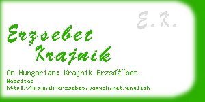 erzsebet krajnik business card